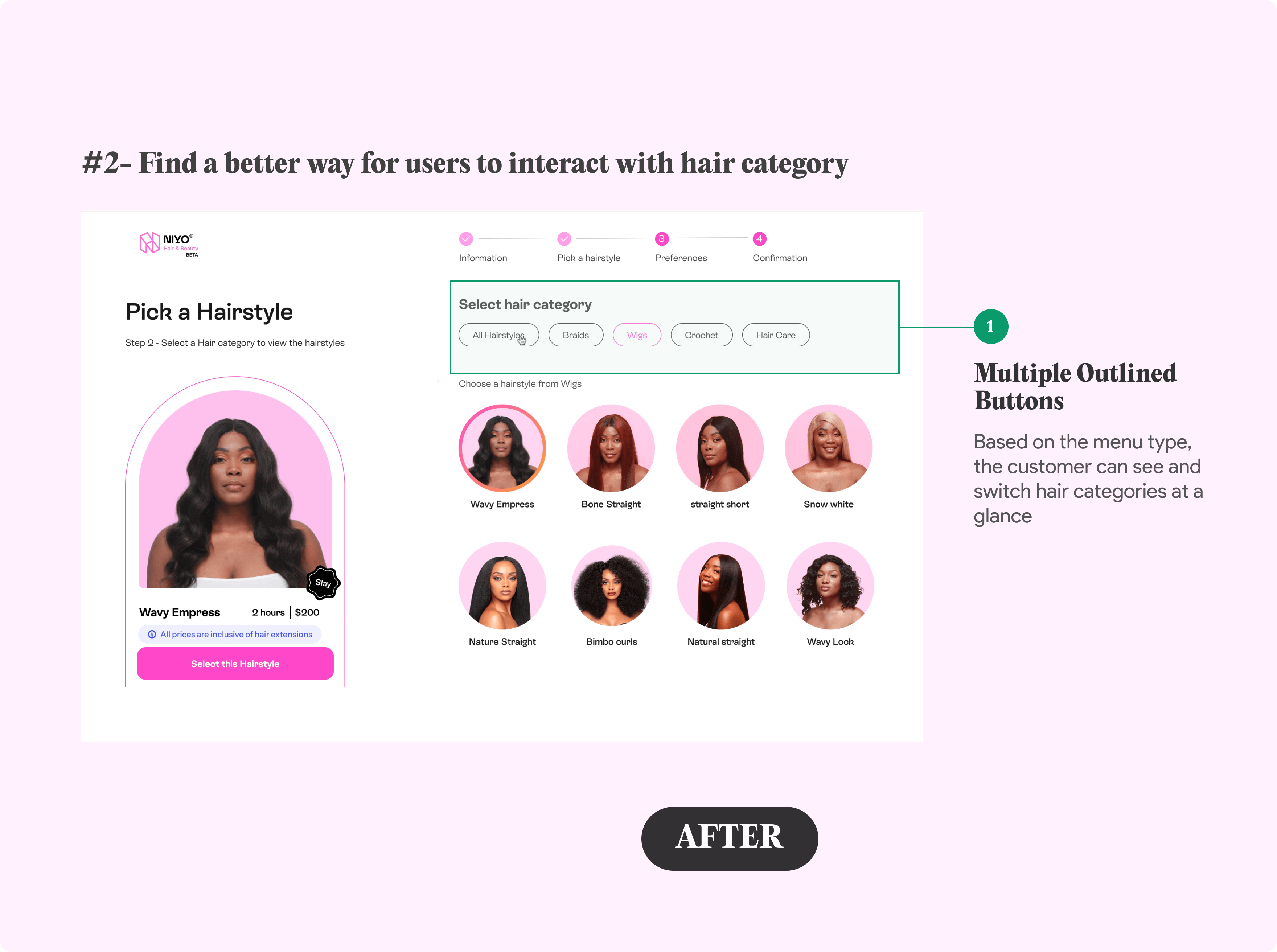 After: A better way to select hair categories