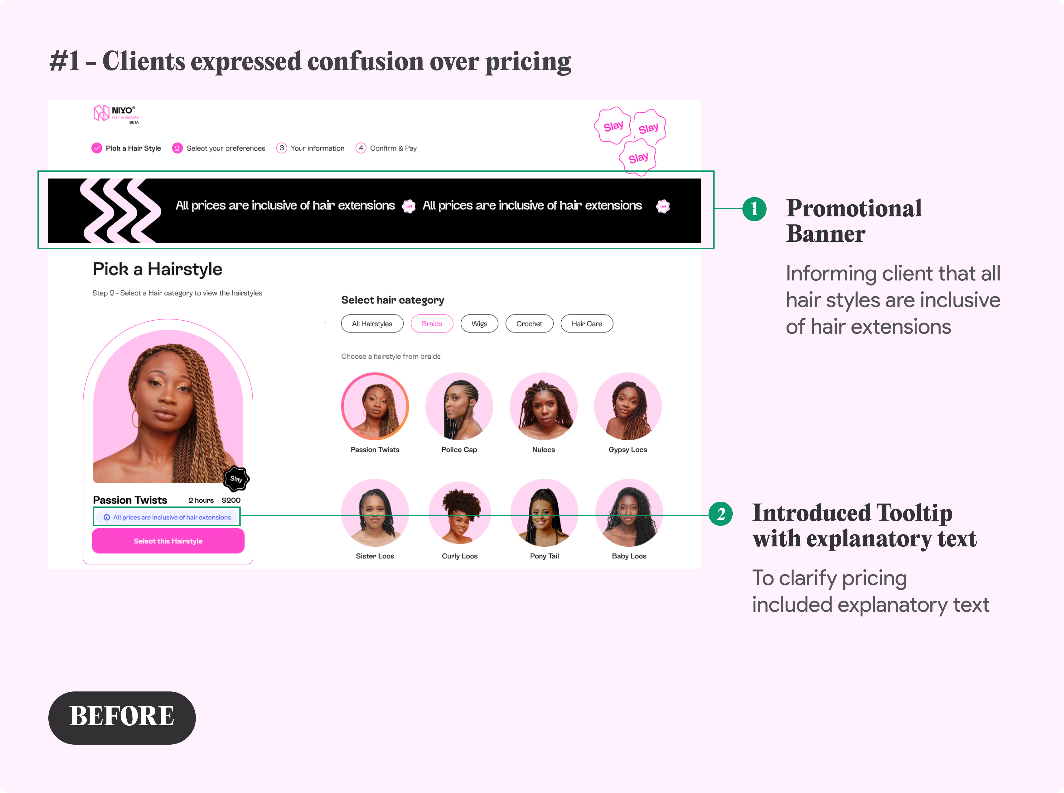 After: Clarifying pricing issues