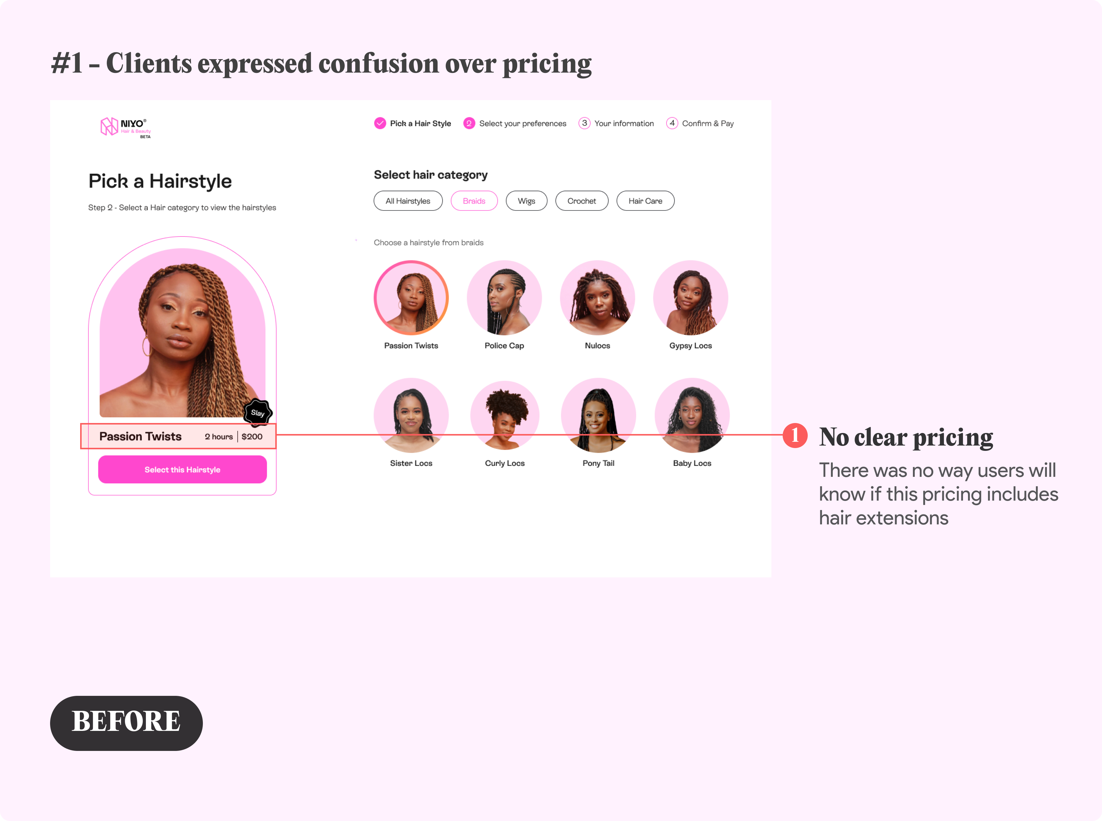 Before: Clarifying pricing issues