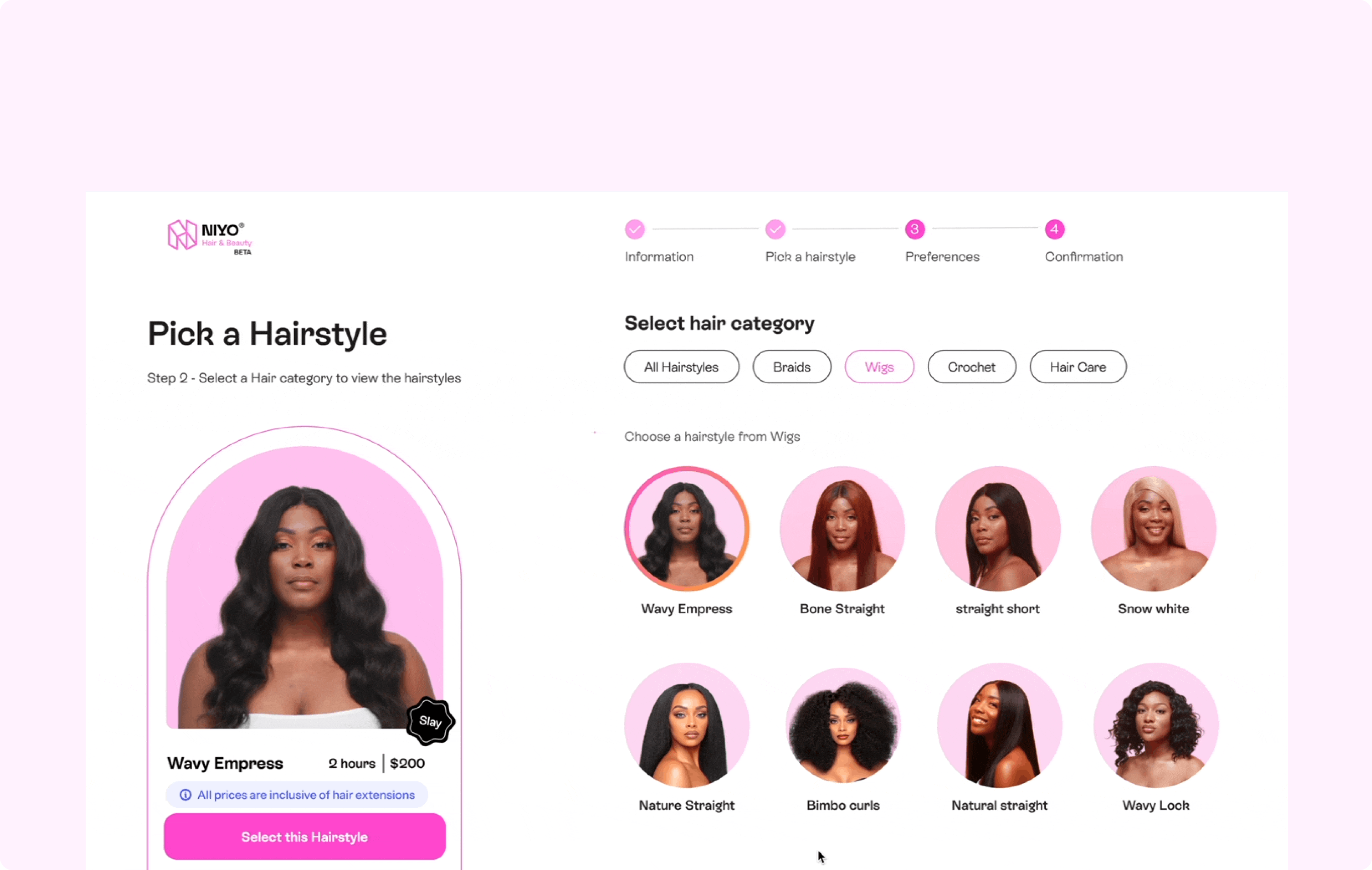 I want to quickly select a hairstyle that I like