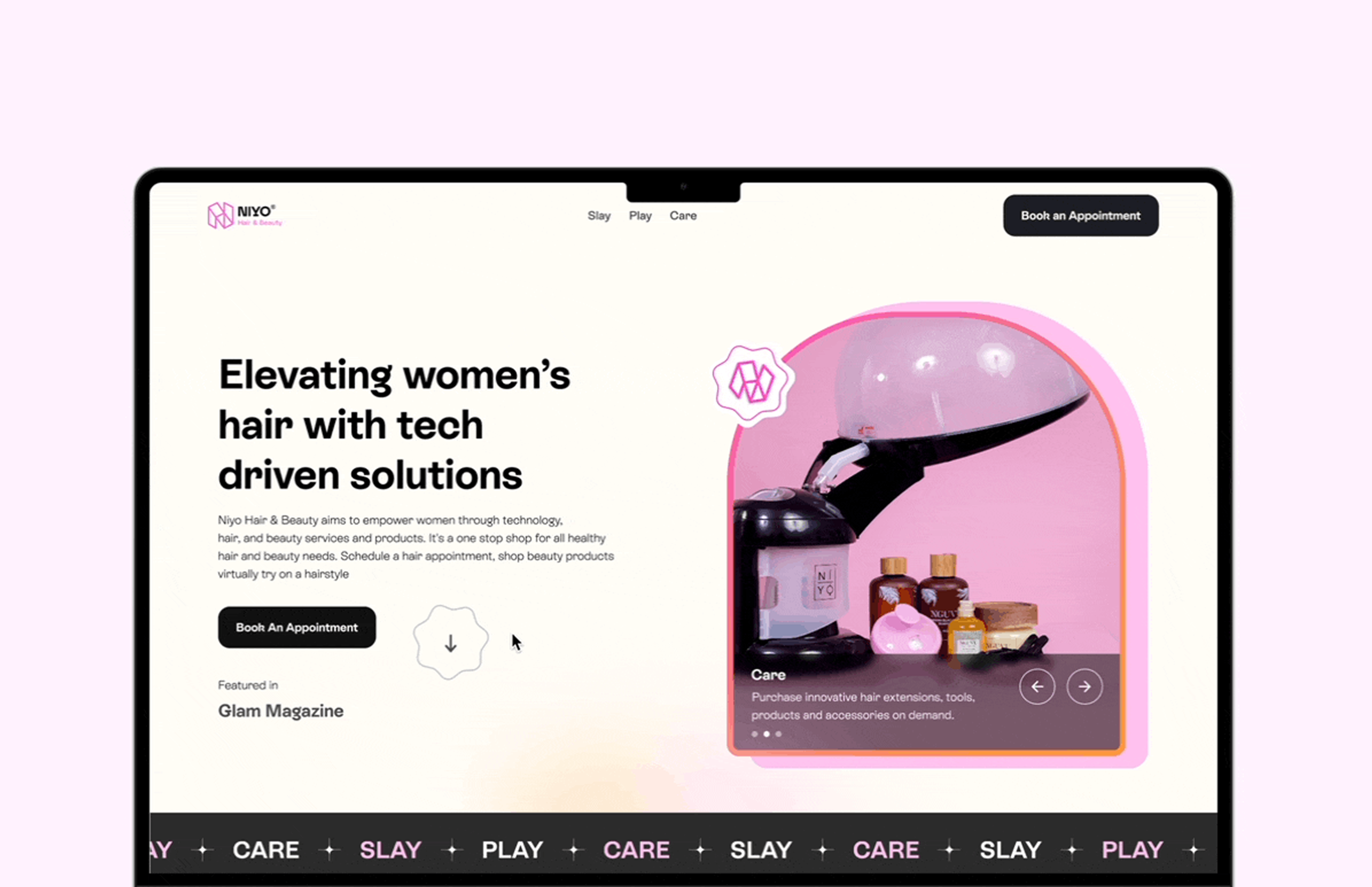 Niyo Hair & Beauty landing page